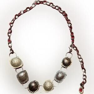 Chico’s Women's Multicolor Metal Bracelet Silver-tone Chain Adjustable Belt